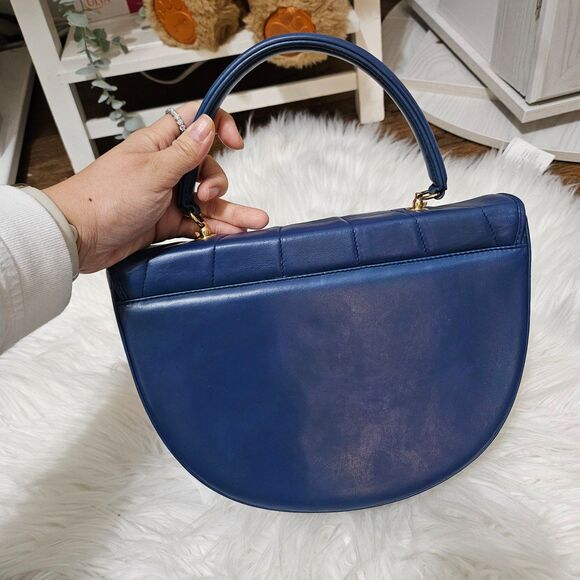 Vintage Tiffany & Co. 2-Way Suede Blue Genuine Leather Crossbody Handbag Bag - Picture 3 of 11